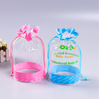 Sac d'emballage cosmétique à cordon en PVC de haute qualité Sac à cordon en PVC réutilisable avec logo personnalisé pour l'emballage d'articles de toilette