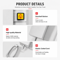 Combiné d'interphone de haute qualité avec audio clair et design durable, téléphone filaire pour la sécurité à domicile, au bureau ou à l'hôtel
