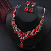 Ensemble de collier de mariée vintage pour fête de mariage et fiançailles - Bijoux en alliage de zinc