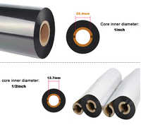 Cinta de Resina de Carbono Mejorada al por Mayor, Cinta de Resina Premium Negra de 110mm*300m/450mm/600m para Etiquetas de Película para Impresora de Códigos de Barras