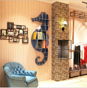 Chiquitos nhỏ Bắc Âu tường giá Cá Ngựa Sáng Tạo Treo tường kệ sách phòng ngủ phòng khách haima hình tủ sách - Product Image 6