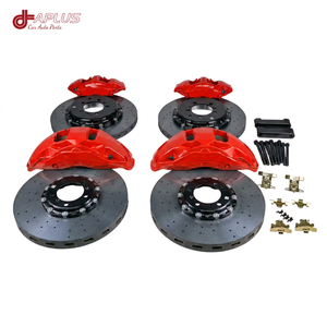 Big <b>Brake</b> Kit Front + Rear Carbon Ceramic Vented <b>Disc</b> 10+4pot Caliper Aluminum Alloy Tesla S Plaid Model X Model Y Performance - Product Image 1