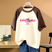 T-shirt en coton tricoté 100 % personnalisé avec logo, col rond, manches courtes, décontracté, polyvalent, pour femme, été 2026, vente en gros