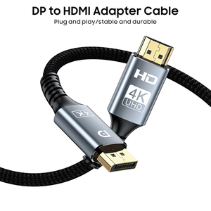 <span class=keywords><strong>Cable</strong></span> <span class=keywords><strong>DisplayPort</strong></span> 1.2 a HDMI <span class=keywords><strong>2.0</strong></span> 4K 30 Hz, 1,5/2/3 m, trenzado de nailon, chapado en oro, transmisión HD estable - Product Image 2