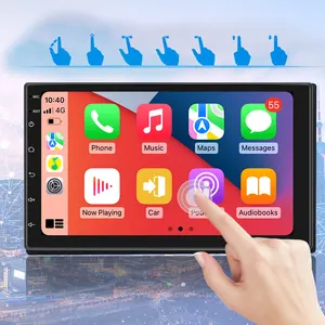 Topnavi Carplay אוניברסלי 7 אינץ' מסך קרפליי, תצוגת וידאו מולטימדיה ניידת דקה נגן DVD לרכב אנדרואיד אוטומטי רדיו