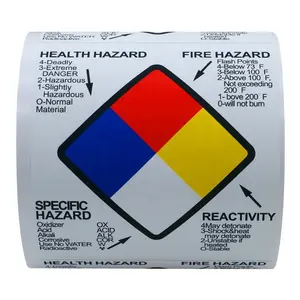 Hybsk 4x4 Inch Hazardous Materials Classification Sign Labels 100 Stickers Per Roll