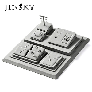 High End Microfiber Jewelry Display Holder <b>Necklace</b> <b>Ring</b> Earring Custom Logo Boutique Window Retail Bulk Supply Stand - Product Image 2