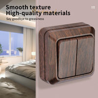 Brun rétro bois Grain EU Standard européen 250V 10A 16A tactile bouton poussoir électrique Schuko sortie interrupteur mural prise Contact