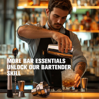 Ensemble de shaker à cocktails, kit de barman avec support rotatif en acrylique, outils de mixologie, ensemble de bar professionnel pour le mélange de boissons, bar à domicile