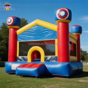 キッドホップPVCレッドブルーハンマースーパーマンテーマインフレータブルバウンサー子供用屋外/屋内バウンシーキャッスル裏庭エンターテインメント - Product Image 1
