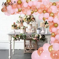 DIY गुब्बारा माला कट्टर-पार्टी की आपूर्ति सजावट के लिए 130Pcs गुलाबी गुलाब गोल्ड और कंफ़ेद्दी गुब्बारे जन्मदिन शादी की पार्टी SET179