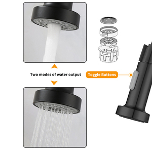 Черный кухонный кран с выдвижным распылителем - Product Image 2