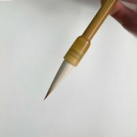 Pinceau de calligraphie artisanal en poils de porc et de chèvre - Pointe longue, manche en bambou, pinceau d'art chinois avec cordon de suspension pour l'écriture et la peinture Sumi-e