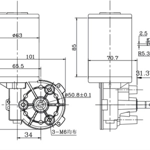 มอเตอร์เกียร์หนอนไร้แปรงถ่านแรงบิดสูง 12V 24V หลายขนาด ควบคุมความเร็วได้ สำหรับอุปกรณ์ระบบอัตโนมัติในสำนักงาน - Product Image 4