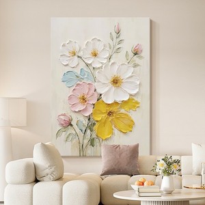 Hand Painted Oil Painting Modern Minimalist Floral Art <b>Large</b> Canvas Wall Decor For Living Room Bedroom Entryway - Product Image 5