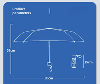 Parapluie de poche mini ultra-léger tendance UPF 50+ 5 plis 6 baleines avec revêtement vinyle, style frais, pour femme, soleil, pluie, voyage, usage quotidien, cadeau