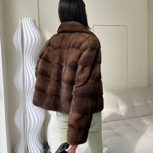 معطف نسائي قصير من فرو المنك الأصلي، جاكيت شتوي فاخر عالي الجودة، أزياء عصرية - Product Image 3