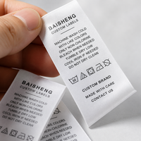 Fabricant d'étiquettes personnalisées, vente en gros, approvisionnement en vrac, étiquettes textiles en satin doux lavables, étiquettes imprimées pour vêtements, étiquettes de marque privée