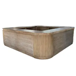 Modern Wedding Restaurant Nightclub Pub Bar Furniture Design Circumferential Wooden Bar Counter Table For Shop Display