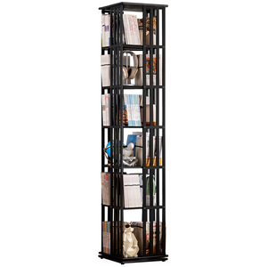 Basit çok katmanlı bambu dönen kitaplık zemin ayakta duvar depolama raf için çocuk oyuncağı kabine vitrin - Product Image 5