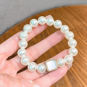Juego de pulseras con lazos para el cabello de perlas blancas, en forma de corazón, estilo coreano informal, empaquetado individualmente, primavera 2023 - Product Image 2