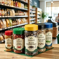 Bouteille à épices en plastique de 100 ml, 230 ml, 250 ml, 300 ml, 360 ml pour poivre, sauce, condiments, flacon de 12 oz en PET pour herbes et épices de cuisine
