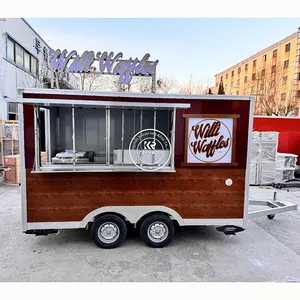 13ft Fiberglass Hot Dog Cart Fast Food Trailers Fully Equipped Coffee Food Trucks Mobile Food Trailer With Generator