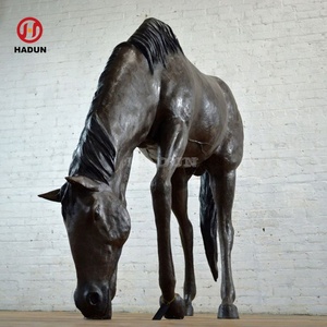 Statue de cheval de guerre en Bronze debout grandeur nature, décoration de jardin d'extérieur - Product Image 5