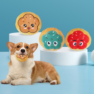 Best Selling Pet Plush Squeaky Toy Cartoon Sounding <b>Bite</b>-resistant Donut Dog Chew Toys Cat Molar Cleaning Teeth Toy - Product Image 1