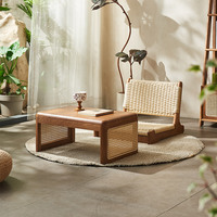 Chaise de thé de style japonais, siège en rotin tatami, chaise Washitsu, chaise à dossier bas pour baie vitrée et balcon