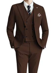 Conjunto de traje de boda de tres piezas para hombre, conjunto de una sola botonadura con características transpirables y de talla grande, chaqueta, chaleco, pantalones, conjunto de traje de boda, tipo chaleco, de talla grande, para hombre, de la marca, de la talla grande, de la marca, de la serie de la primavera, de la serie del año - Product Image 6