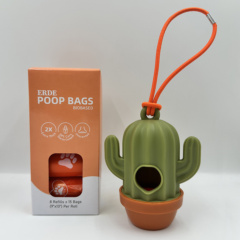 Dispenser + orange rubber band + a box of bags