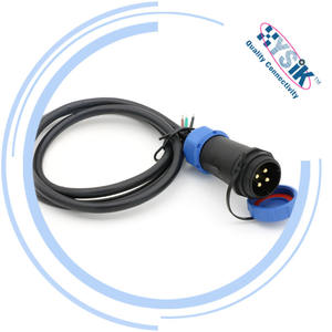 Connecteur étanche en plastique à 2, <span class=keywords><strong>3</strong></span>, 4, <span class=keywords><strong>5</strong></span>, 6, 7, 8, 9, 12, 15 broches pour courant élevé, <span class=keywords><strong>prise</strong></span> et fiche IP68 pour usage extérieur - Product Image 1