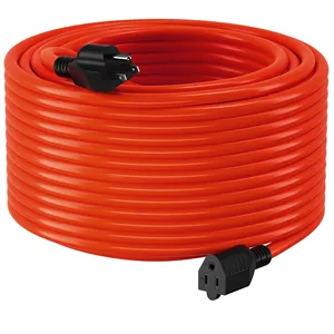 12AWG 25 Ft Orange Extension Cord with 3 Prong Plug power cords extension cords for Outdoor Industrial Equipment