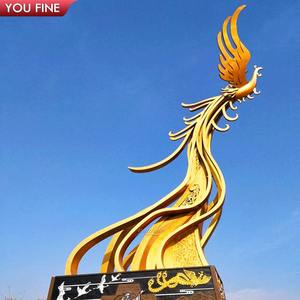 Estátua de phoenix de aço inoxidável colorida, tamanho grande, para áreas externas - Product Image 5