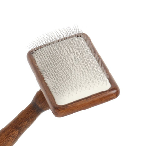 थोक भूरे रंग की लकड़ी की बिल्ली पिन बाल ब्रश कुत्ते कुत्ते पालतू जानवर चिपचिपा के साथ चिपचिपा ब्रश - Product Image 3