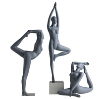 Exhibición de ropa Maniquí de Yoga de cuerpo completo Cabeza de huevo Fibra de vidrio Sentado Mujer Yoga Pose Maniquí deportivo