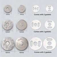 Fermoir magnétique de luxe en alliage de zinc 14 mm 18 mm pour sacs à main, sacs en cuir, bouton métallique OEM
