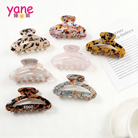 Pinces à cheveux personnalisées avec logo, motif écaille de tortue rétro, en PVC, creuses, disponibles en plusieurs couleurs