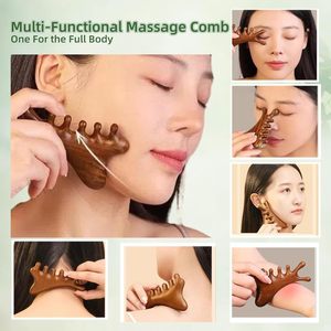 Masseur facial <span class=keywords><strong>en</strong></span> bois Gua Sha <span class=keywords><strong>pour</strong></span> drainage lymphatique, soulagement du stress, relaxation, détoxification musculaire, soulagement de l'anxiété, cadeau <span class=keywords><strong>en</strong></span> coffret - Product Image 4