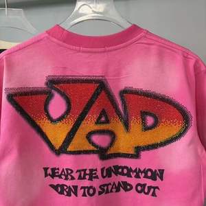 Camiseta informal de manga corta con estampado de diamantes de imitación para hombre y mujer, cuello redondo holgado, top vintage VARE ALL DAY - Product Image 5