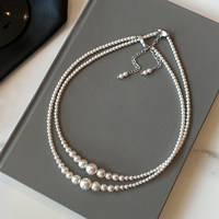 Collier de perles blanches dégradées, chaîne de clavicule perlée pour femmes, bijoux de luxe à la mode, vente en gros