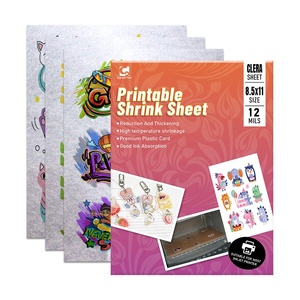 Nhiệt Gói Nhãn thủ công Phim Giấy rõ ràng peintable Trắng PVC đồ trang sức shrinky dinks nhựa đầy màu sắc Pet thu nhỏ tay áo phim - Product Image 1