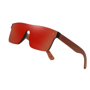 2026 Trendy glasses Square All-in-One Sunglasses Wooden Bamboo Polarized Sunglasses for <b>Men</b> - Product Image 1