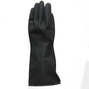 ถุงมือยางแนวอุตสาหกรรมยาว140ก. 35ซม. 14<span class=keywords><strong>นิ้ว</strong></span>สีดำด้านนอกสีส้มด้านในเป็นเพชร - Product Image 5