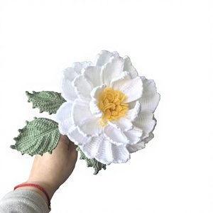 Fiori di Rosa Artificiali in Lana Lavorati a Mano all'Uncinetto per Cani, Lavabili, per Laurea, Ringraziamento, Halloween, Natale, <span class=keywords><strong>San</strong></span> <span class=keywords><strong>Valentino</strong></span> - Produzione di Fabbrica - Product Image 1