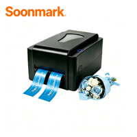Printer Pita Ganda Opsional 300DPI 4-Inci Kecepatan Tinggi dengan Pemotong untuk Label Perawatan Pakaian dan Pencetakan Pita Satin Hadiah