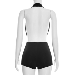 วิวิบลูค์ D26RP037 ชุดรอมเปอร์ผู้หญิงสำหรับฤดูร้อน ขายดี สีพื้น เซ็กซี่ สายคล้องคอ ไร้แขน เปิดหลัง สไตล์ลำลอง - Product Image 6