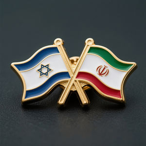 Fábrica personalizada mundo nacional Pin traje Metal sombrero mano suave país esmalte bandera insignia Metal Israel Irán bandera solapa Pin - Product Image 1