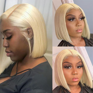 Perruque Bob en Cheveux Humains Blond Platine 613 en Gros, Perruques Frontales en Dentelle HD Transparente avec Baby Hair pour Femmes - Product Image 3